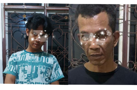 Dua tersangka yang ditangkap polisi karena sabu-sabu
