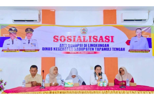 Acara "Sosialisasi Anti Korupsi" di lingkungan Dinas Kesehatan Tapteng (foto; Diskominfo Tapteng)