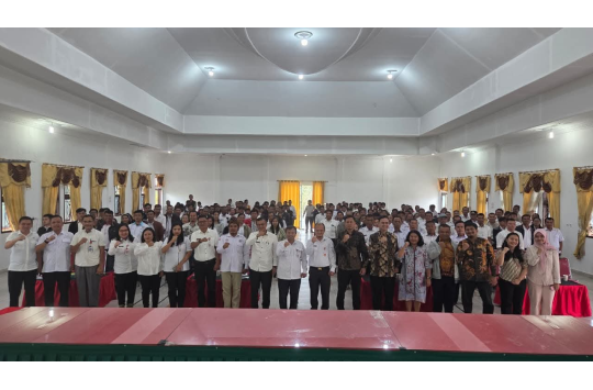 Peserta acara sosialisasi dan penyuluhan perpajakan dana desa yang berlangsung di Pendopo Bukit Inspirasi, Doloksanggul