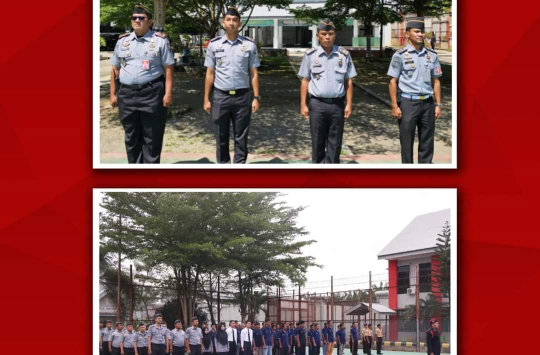 Para pegawai Lapas Pemuda Langkat mengikuti upacara hari kesadaran berbangsa dan bernegara