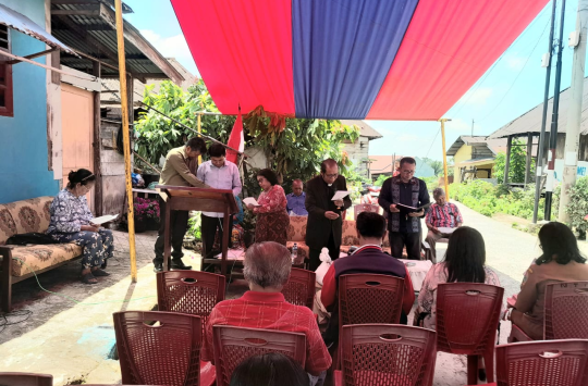 Acara "Partangiangan Manabur Boni" di Tapian Nauli, Kel. Sukaraja, Siantar Marihat, Pematangsiantar