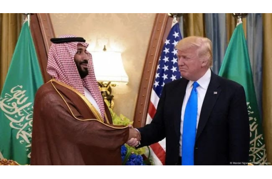 Presiden Amerika Serikat Donald Trump saat Di sambut langsung oleh Putra Mahkota Mohammed bin Salman (MbS)